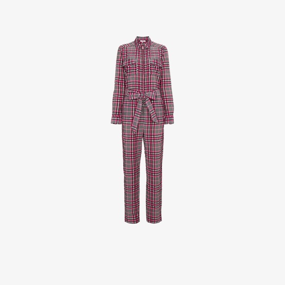 Pink plaid GANNI jumpsuit Size Small (DK 34) - Picture 4 of 12